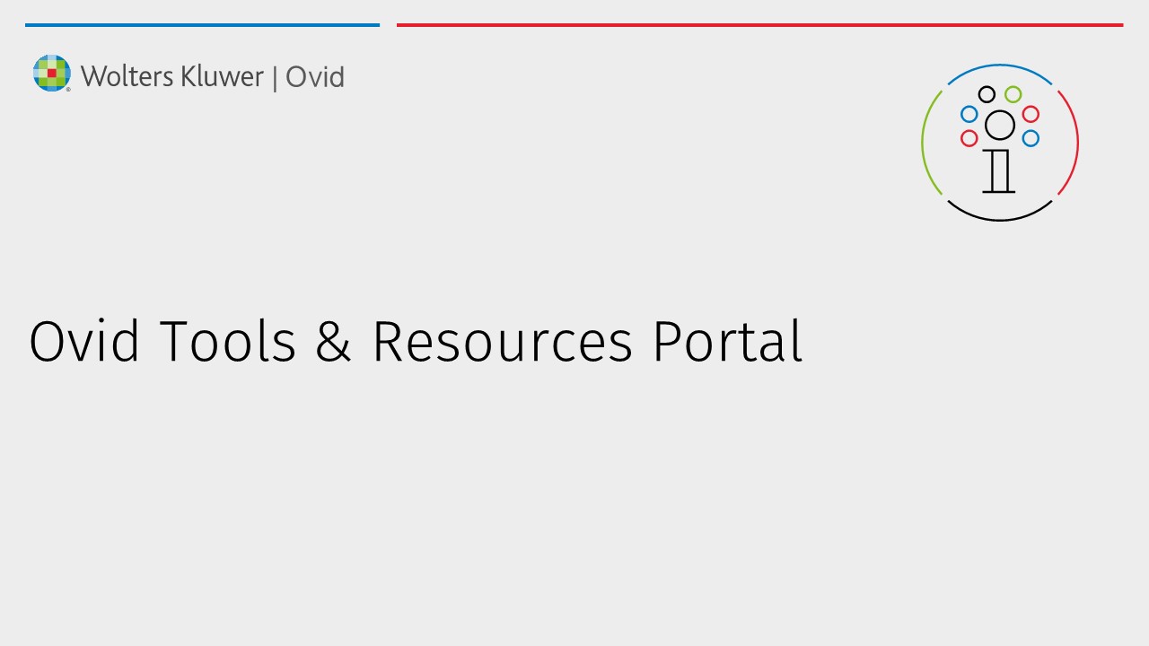 How to access the Ovid Tools & Resources Portal